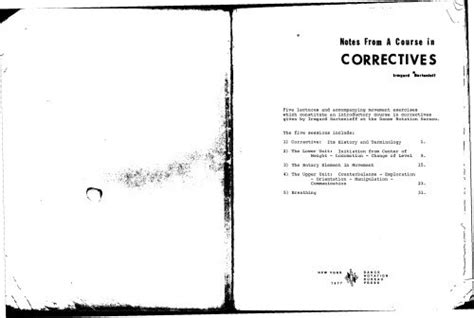 Notes from a course in correctives