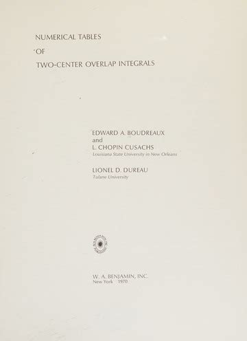 Numerical tables of two-center overlap integrals
