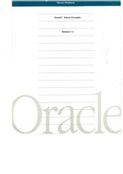 Oracle 7 server concepts manual