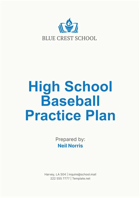 Organizing High School Baseball Practice
