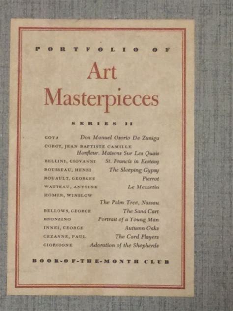 PORTFOLIO OF ART MASTERPIECES Series I
