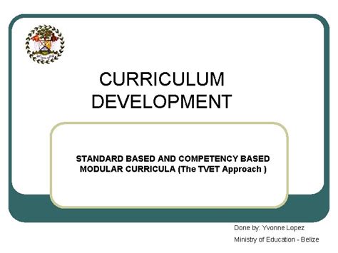 Performance-Based Modular Curriculum Development