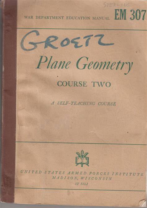 Plane Geometry Course Two a Self-Teaching Course