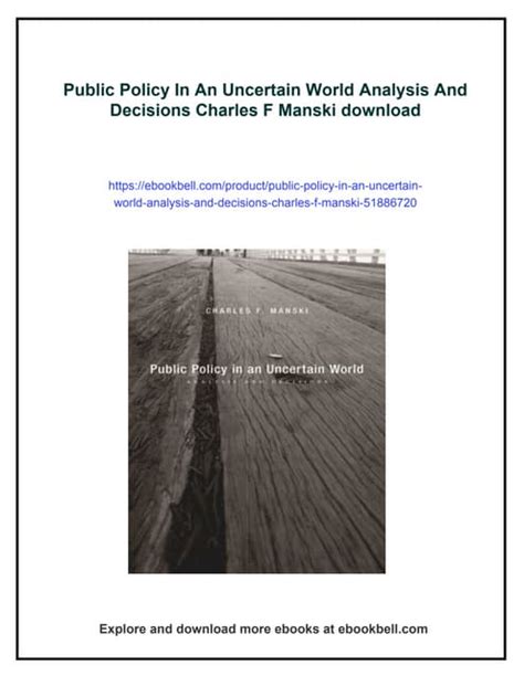 Policy Analysis for Public Decisions