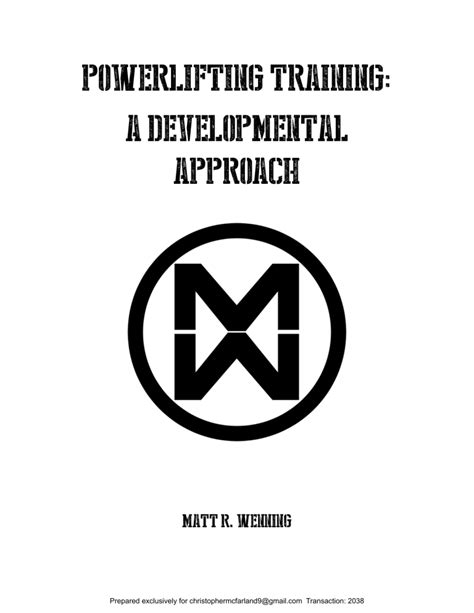 Powerlifting Training: A Developmental Approach