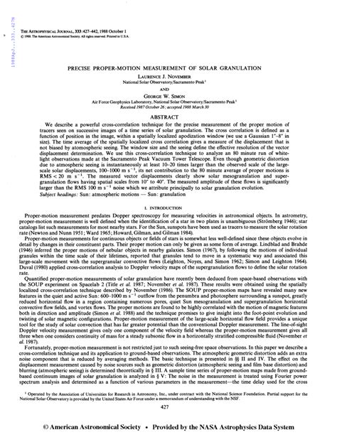 Precise Proper-Motion Measurement of Solar Granulation