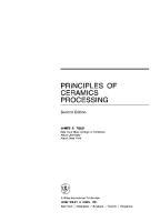 Principles of Ceramics Processing, Solutions Manual