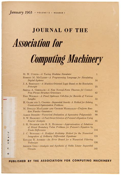 Proceedings of the Association for Computing Machinery