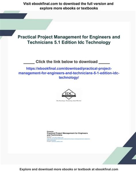 Project Management for Engineers