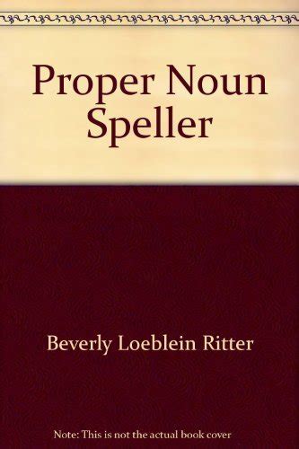 Proper noun speller