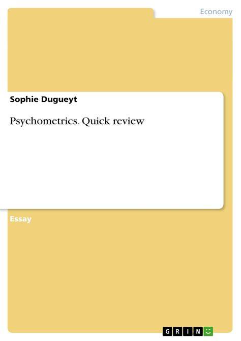 Psychometrics. Quick review