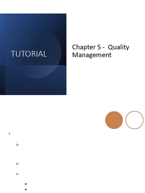 Quality Management Tutorial