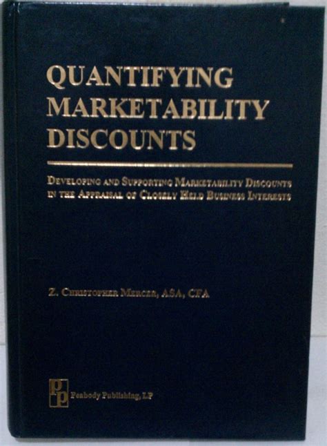 Quantifying Marketability Discounts