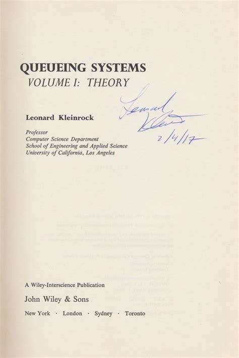 Queueing Systems, Volume 1: Theory