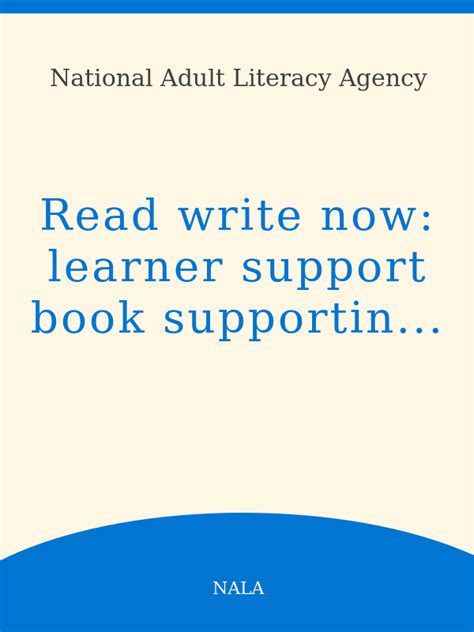 Read Write Now Learner Support Book