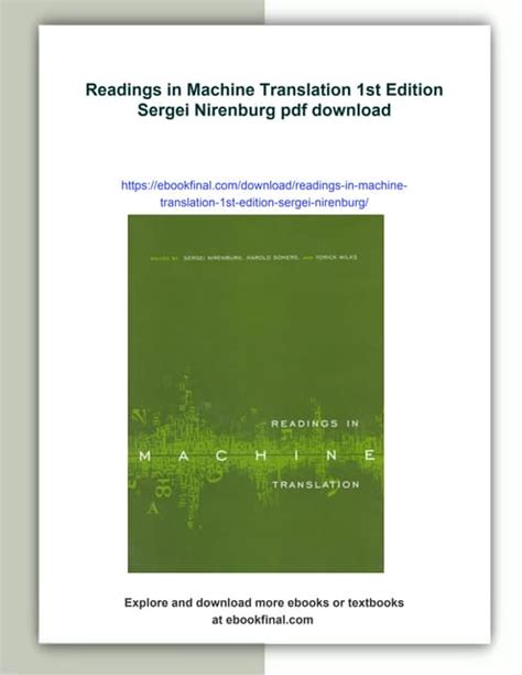 Readings in Machine Translation