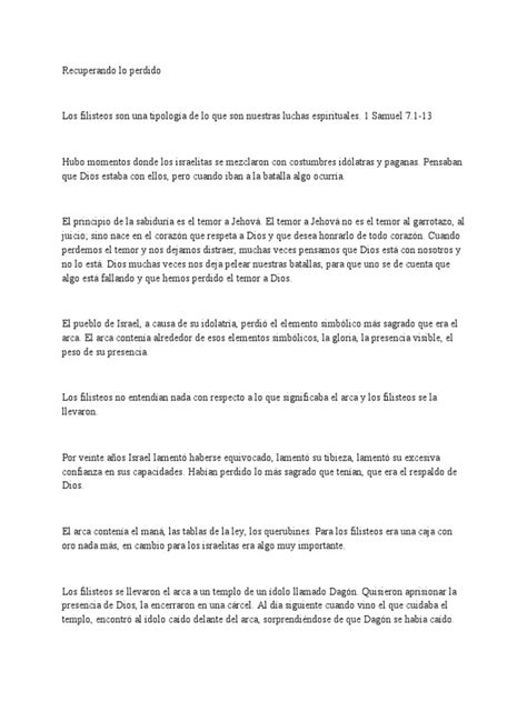 Recuperando lo perdido