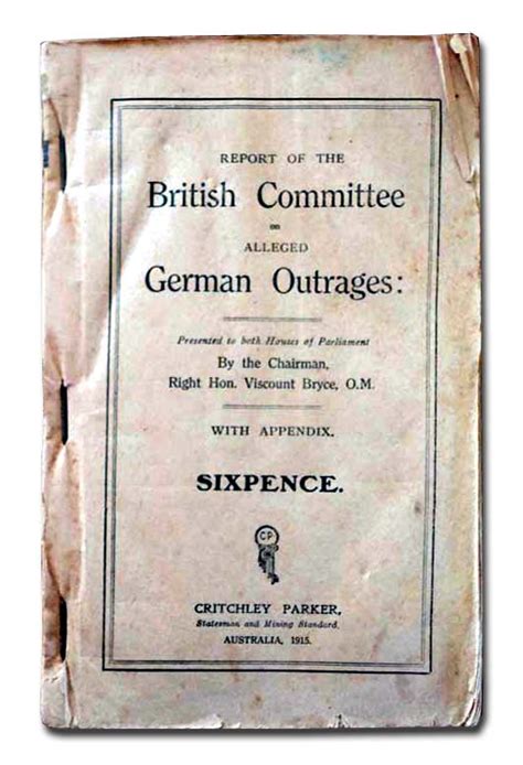 Report of the Committee on Alleged German Outrages ..