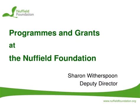 Report on grants made - Nuffield Foundation