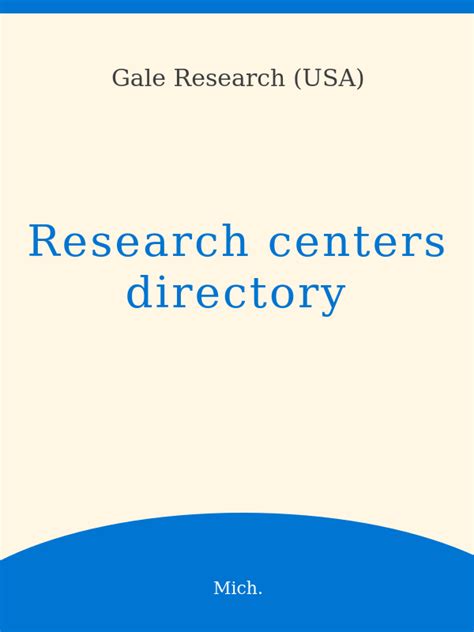 Research Centers Directory
