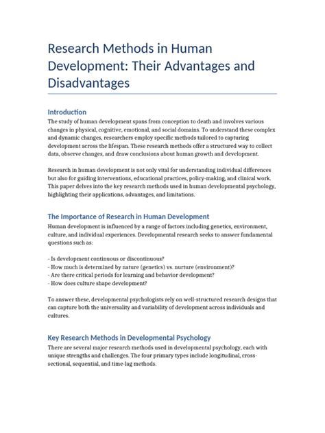 Research Methods in Human Development