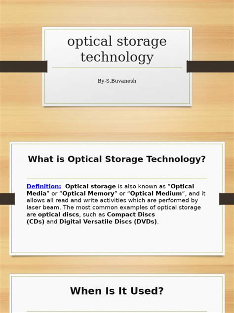 Rewritable Optical Storage Technology