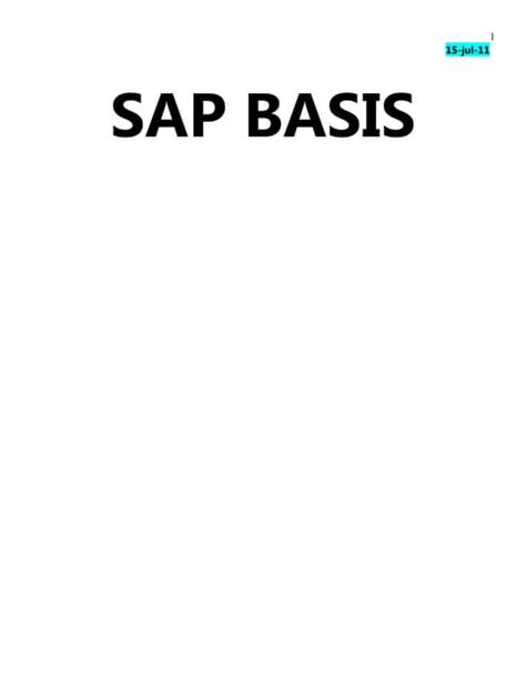 SAP Basis training