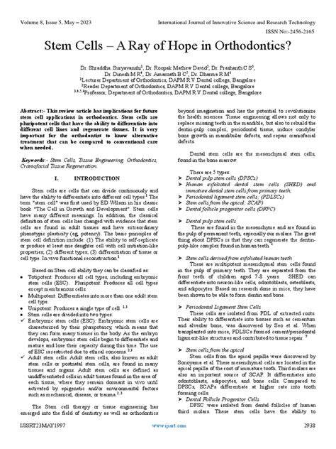 STEM CELLS IN ORTHODONTICS