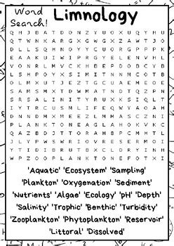 STEM Word Search Limnology