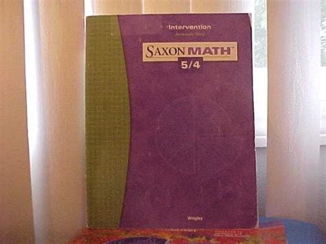 Saxon Math 5/4 Intervention Answer Key