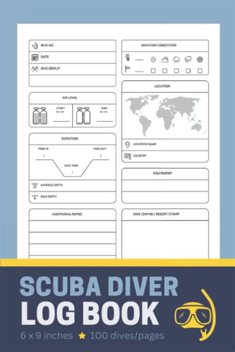 Scuba Dive Logbook: Dive Log Journal Record