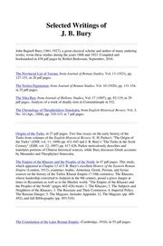Selected Essays of J. B. Bury