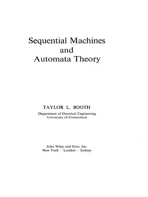 Sequential Machines and Automata Theory