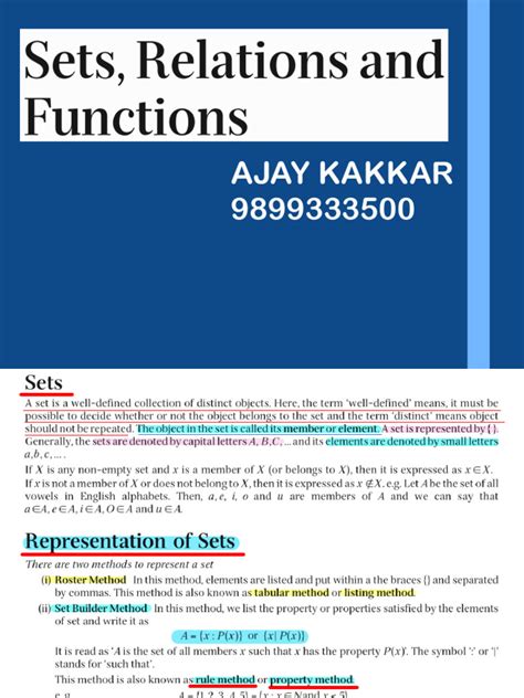 Sets, Relations, Functions
