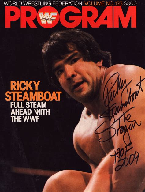 Signed WWF Event Program Volume 123 by Ricky Steamboat