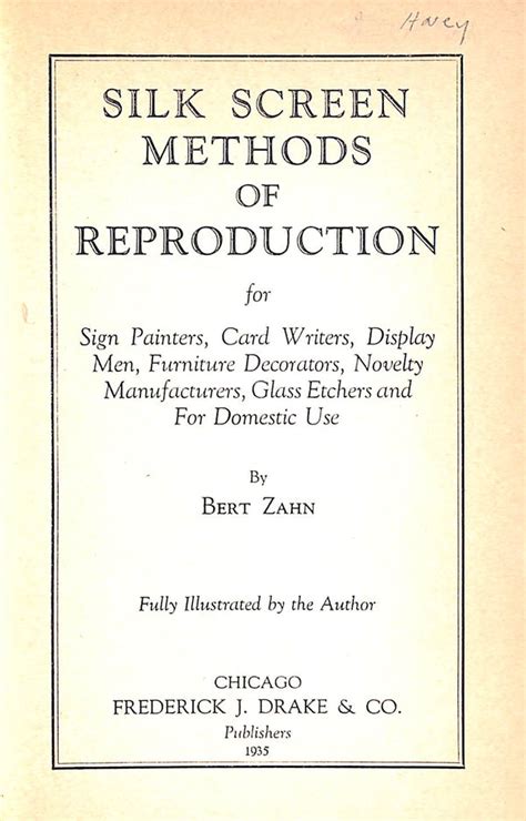 Silk Screen Methods of Reproduction