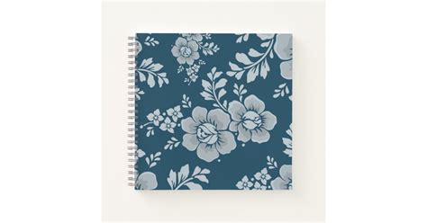 Sky Blue Flower Pattern Notebook