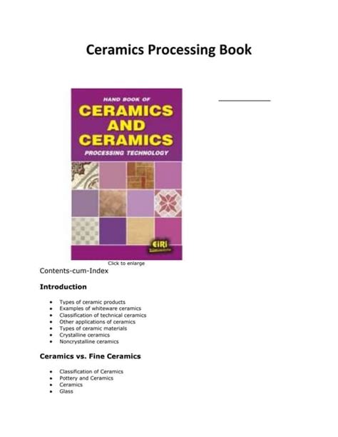 Solutions Manual for Ceramic Processing