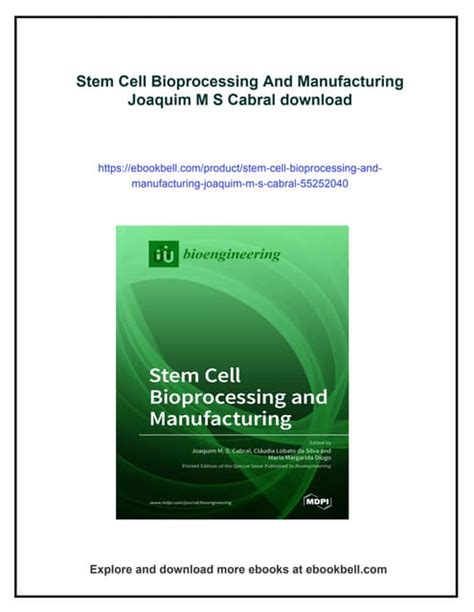 Stem Cell Manufacturing