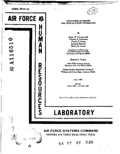 Structures of Memory for Critical Flight Information