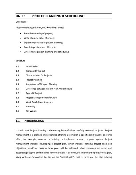 Study Unit 1 Project Planning