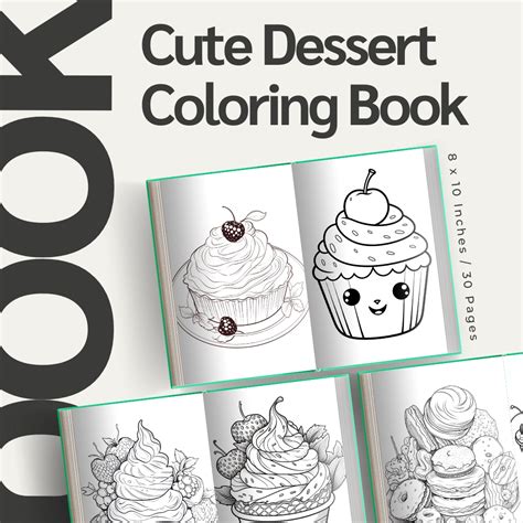 Sweet Spring Cute Dessert Coloring Book