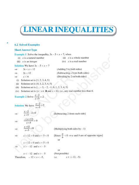 Systems Of Linear Inequalities -