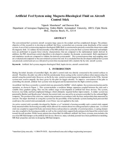 THE ARTIFICIAL FEEL SYSTEM. VOLUME V