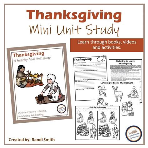 Thanksgiving Unit Study