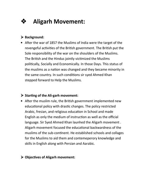 The Aligarh movement