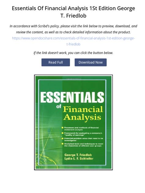 The Essentials of Financial Analysis