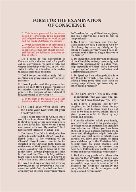 The Examination of Conscience
