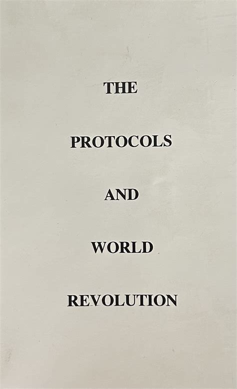 The Protocols and World Revolution