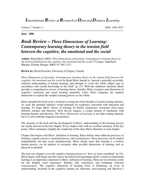 The Three Dimensions Of Learning